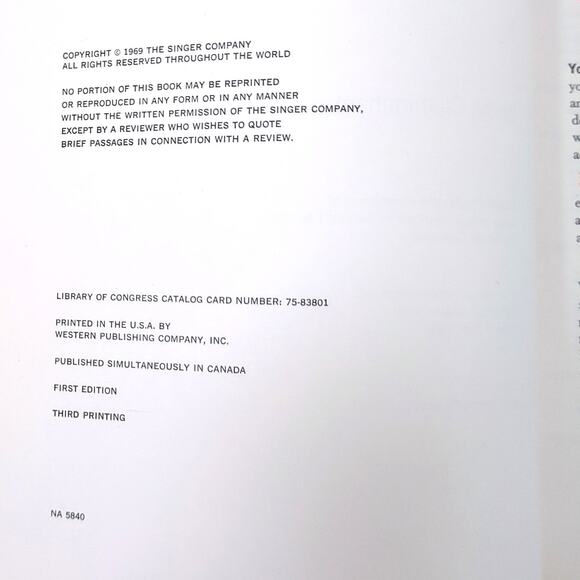 Singer Sewing Book Gladys Cunningham 1969 FIRST EDITION Third Printing Vintage - Picture 4 of 6